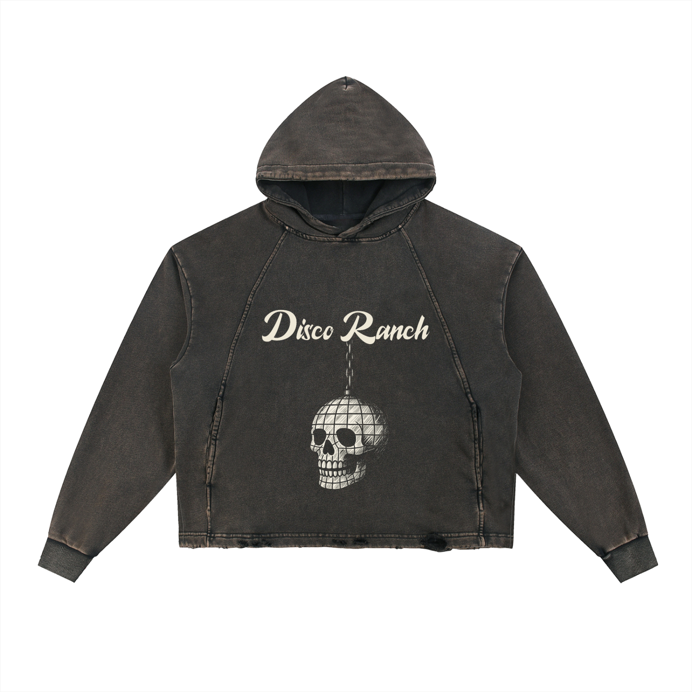 Vintage Washed Frayed-Hem Hoodie